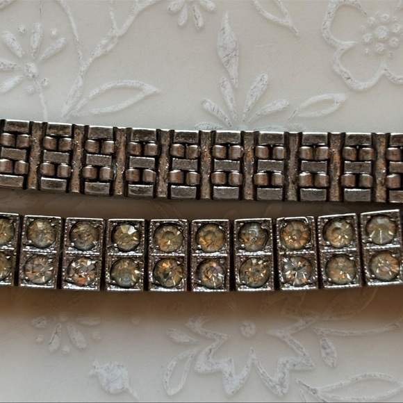 AUTHENTIC GORGEOUS RHINESTONE CHOKER FROM THE 1920’s IN EXCELLENT CONDITION - Picture 2 of 3